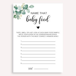 Name That Baby Food Baby Shower Game, Funny Baby Food Game, Guess The Baby Food, Name That Baby Food Guessing Game, Printable Games, 20 FM R