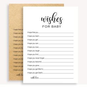 Tarjeta de deseos para bebé, buenos deseos para baby shower, baby shower boho, baby shower minimalista, recuerdo para bebé, baby shower de género neutro 10 FM