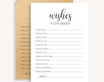 Tarjeta de deseos para bebé, buenos deseos para baby shower, baby shower boho, baby shower minimalista, recuerdo para bebé, baby shower de género neutro 10 FM