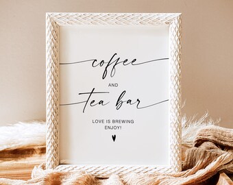 Coffee And Tea Bar Sign, Printable Baby Shower Coffee And Tea Sign, Coffee And Tea Station Sign, Baby Shower Cofffe Bar, Tea Bar, YS BA 225