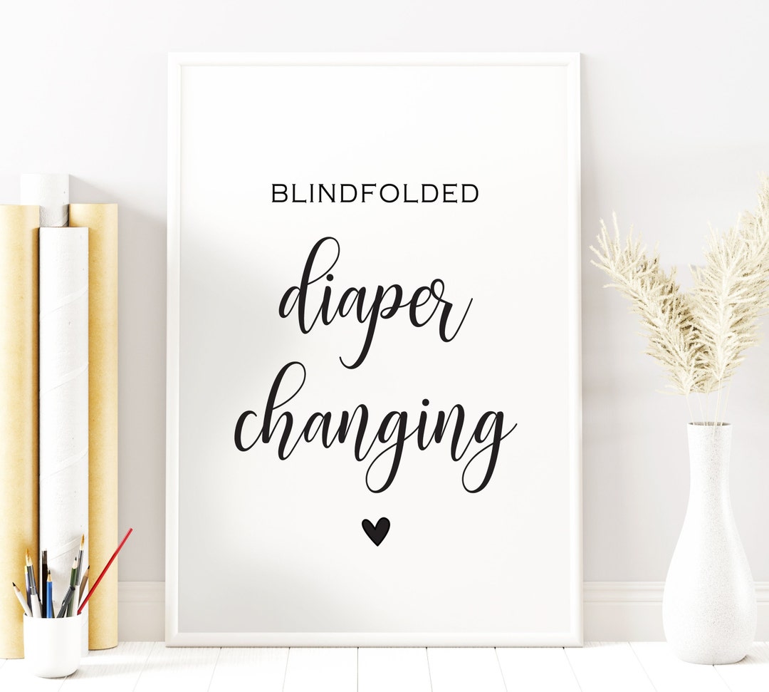Blindfolded Diaper Changing Baby Shower Game Baby Shower Etsy
