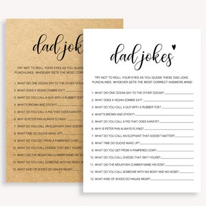 Dad Jokes Baby Shower Trivia, Baby Shower Dad Game, Printable Gender Neutral Baby Shower Game, Instant Dad Jokes Fun Baby Shower Game, 10 FM