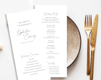 Broschüre Hochzeitsprogramm, Hochzeitszeremonieprogramm, Ordnung Der Service, Modernes Hochzeitsprogramm, Minimalistisches Hochzeitsprogramm, währleistet KA-12