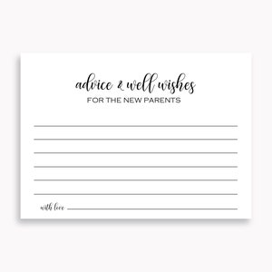 Tarjetas de consejos y buenos deseos para baby shower, tarjetas de consejos para mamá y papá, tarjeta de deseos para bebé, descarga digital instantánea, tarjetas de consejos para imprimir, 10 FM
