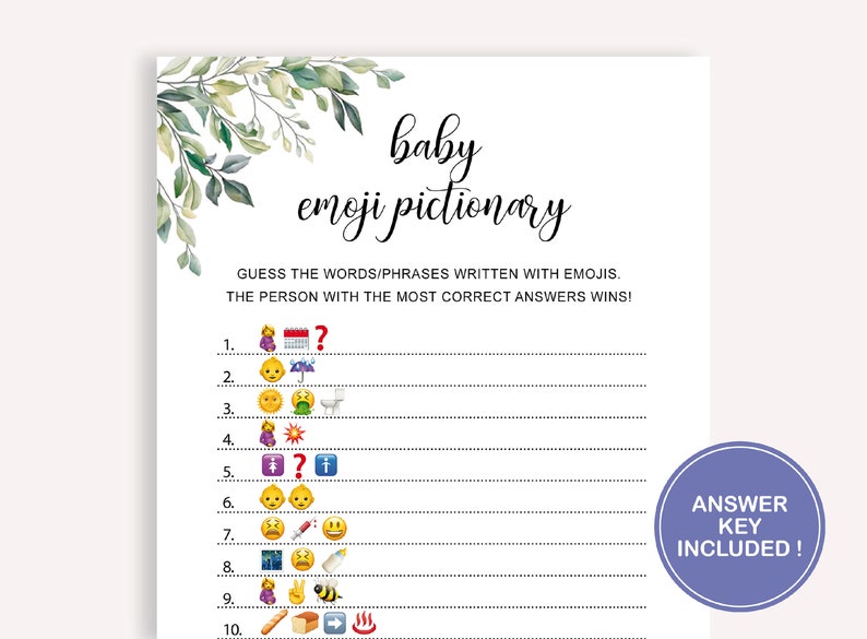 Instant Baby Shower Emoji Game Baby Shower Emoji Pictionary Etsy