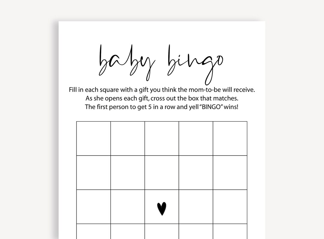 Minimalist Baby Shower Game Gender Neutral Baby Shower Games Etsy