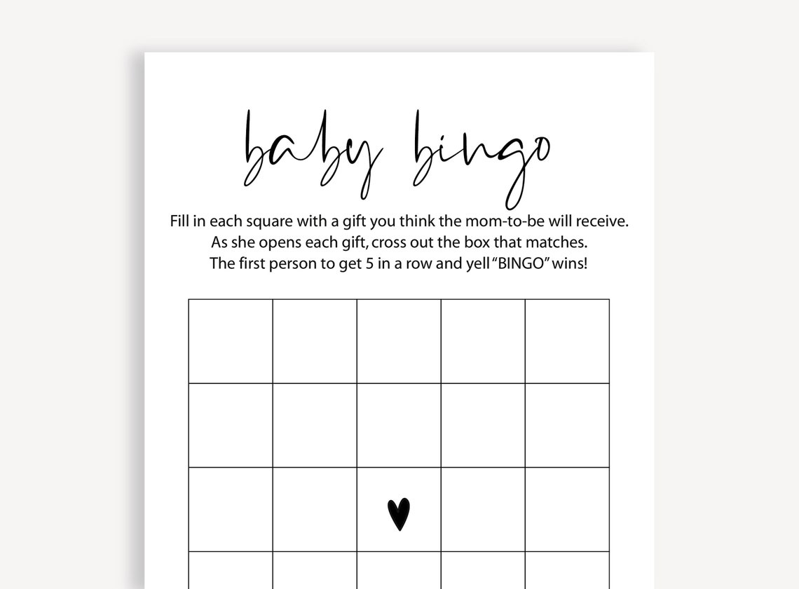 Minimalist Baby Shower Game Gender Neutral Baby Shower Games Etsy