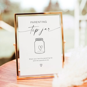 Signe de pot de conseils parentaux, carte de conseils parentaux, jeux de baby shower modernes, signe de conseils de baby shower, conseils pour les futurs parents, YS BA 223