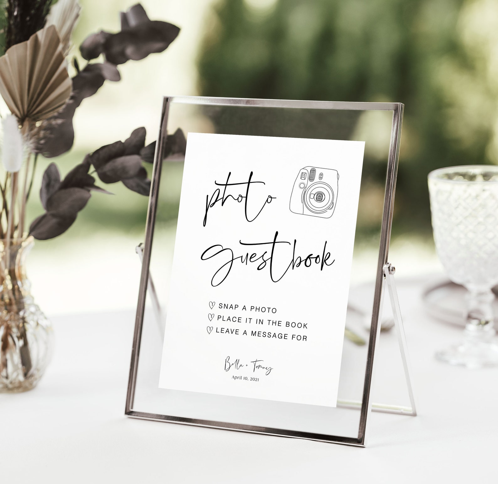 Simple Photo Sign Photo Guestbook Sign, Printable Photo Guest Book Sign, Editable Baby ...