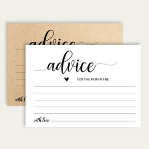 Instant Download Advice For The Mom to Be Cards Baby Shower Advice Printable Cards Mommy and Daddy Advice Cards, Digital Wish Card 110