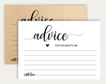Instant Download Advice For The Mom to Be Cards Baby Shower Advice Printable Cards Mommy and Daddy Advice Cards, Digital Wish Card 110