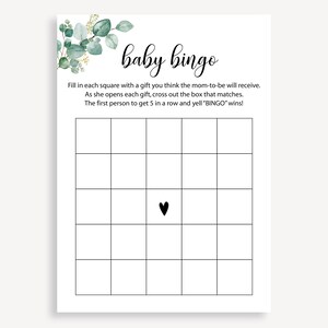 Bingo para bebés imprimible, juego minimalista para baby shower, tarjetas de bingo para baby shower, juegos de baby shower de género neutro, juego de bingo para baby shower, 40 FM