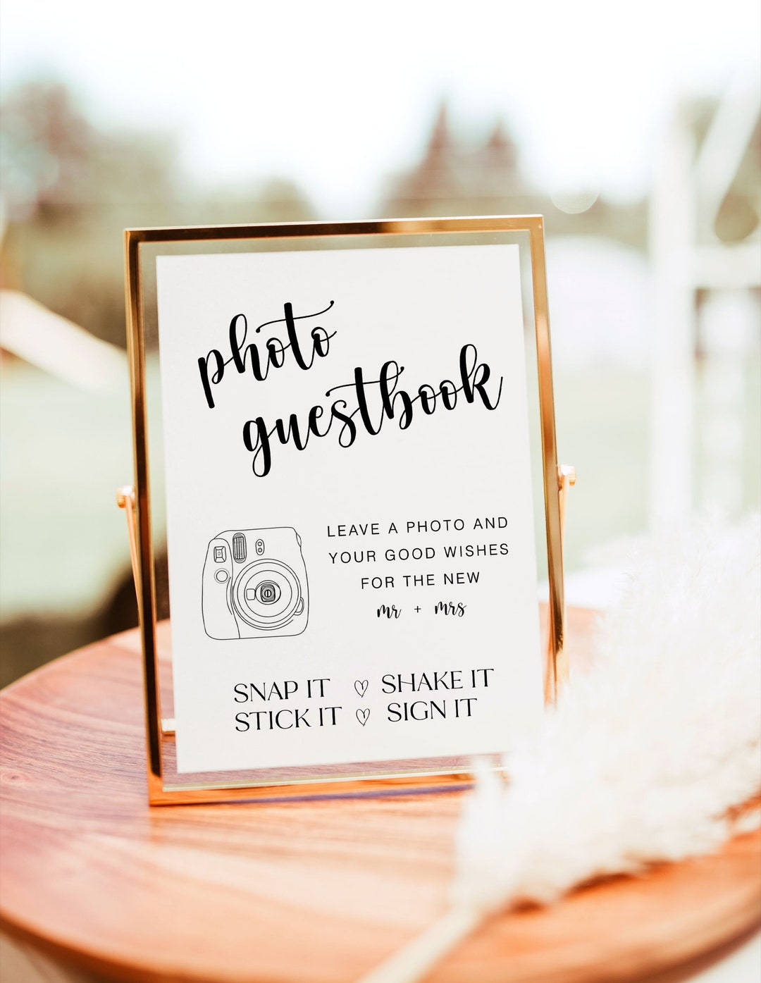 Photo Guestbook Sign for Wedding Table Editable Wedding Photo Etsy