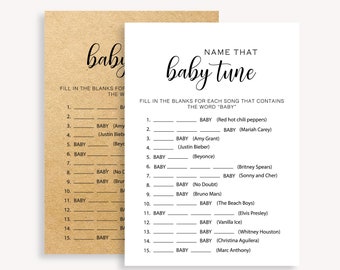 Name That Baby Tune Baby Shower Game, Name That Baby Song Game, Minimalist Baby Song Game, Minimalist Baby Shower Game, Baby Tune Game 10 FM