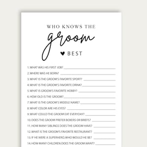 Jeu de douche nuptiale How Knows The Groom, jeu How Knows The Groom, meilleure carte de jeu numérique Who Knows the Groom, imprimable, 216
