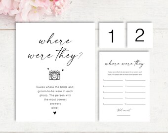 Juego de fotos de parejas de novios, despedida de soltera bohemia minimalista moderna, juego de despedida de soltera ¿Dónde estaban?, juego de boda ¿Dónde estaban?, ZA