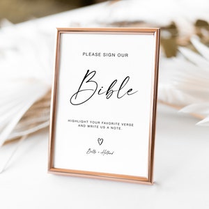 Please Sign Our Bible Guestbook Sign, Modern Sign Our Bible Sign ...