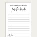 Printable Advice and Well Wishes for Bride Cards, Bridal Shower Games ...