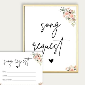 Muziekverzoek kaart bruiloft, een lied verzoek kaart DJ, kaart verzoek bruiloft lied verzoek, kaartspel lied verzoek vrijgezellenfeest, DIY 230