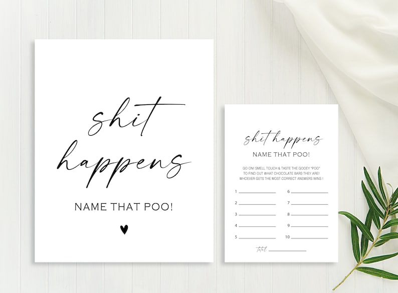 Dirty Diaper Baby Shower Games Name That Poo Baby Shower - Etsy