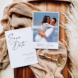 Modern Photo Save The Date Card, Editable Printable Save Our Date, Elegant Save The Date Invite, Minimalist Save The Date Template STD KA 20