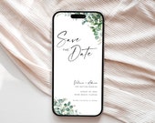 Electronic Save The Date Evite, Smartphone Save Our Date Card, Digital Engagement Invite, Modern Text Message Invite Template,  STD KA 07 EV