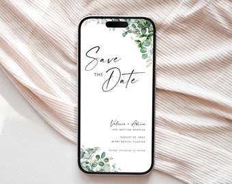 電子版Save The Date招待状、スマートフォン版Save Our Dateカード