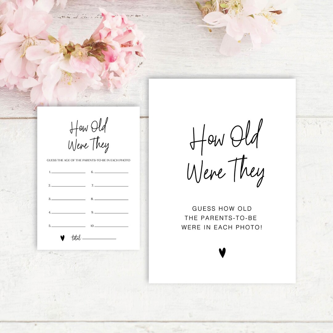 Bachelorette Guess the Age Bride and Groom Printable Bridal - Etsy