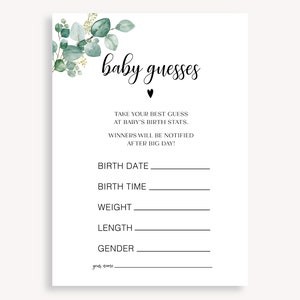 Babykost-Spiel, Babyparty Errate das Baby-Spiel, Minimalistisches Babyparty-Spiel, Fälligkeitskalender-Spiel, Minimalistische Baby-Rate-Karte, 40 FM