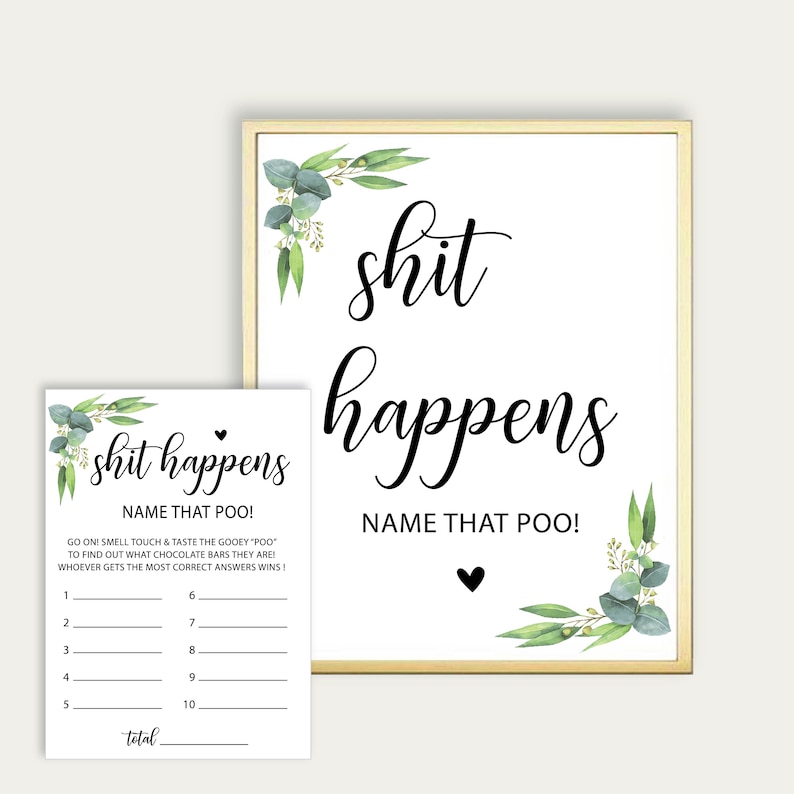 Shit Happens Baby Shower Game Minimalist Baby Shower Etsy Canada
