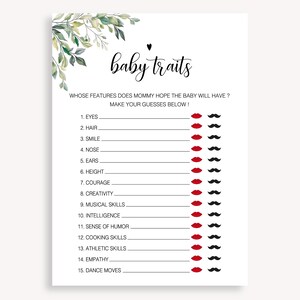Jeu minimaliste de traits de bébé, jeu d'activités pour baby shower, jeu moderne de traits de bébé pour baby shower, jeux de baby shower à téléchargement immédiat, 50 FA