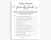 Baby Shower Family Feud Game, Fun Gender Neutral Baby Feud Game, Minimalist Feud Baby Shower Game, Modern Family Feud Baby Shower Game 10 FA