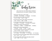 Editable Baby Trivia Game, Baby Shower Trivia Game, Printable Game, Editable Baby Shower Trivia Game, Editable Set Games, Template, 20 FM E