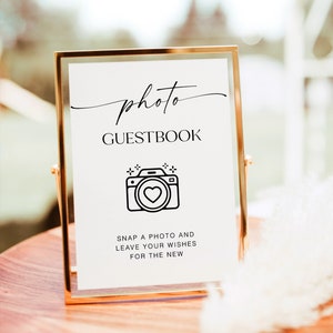 Printable Photo Guestbook Sign, Polaroid Baby Shower Sign, Leave A Photo, Snap It Shake It, Personalized Baby Guest Book, Template, YS BA 76