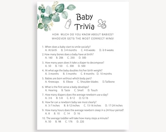 Trivialidades para baby shower imprimibles, juego de preguntas para baby shower, cuestionario para baby shower, juego de trivia para baby shower, juego de trivia para baby shower, 20 efectos especiales