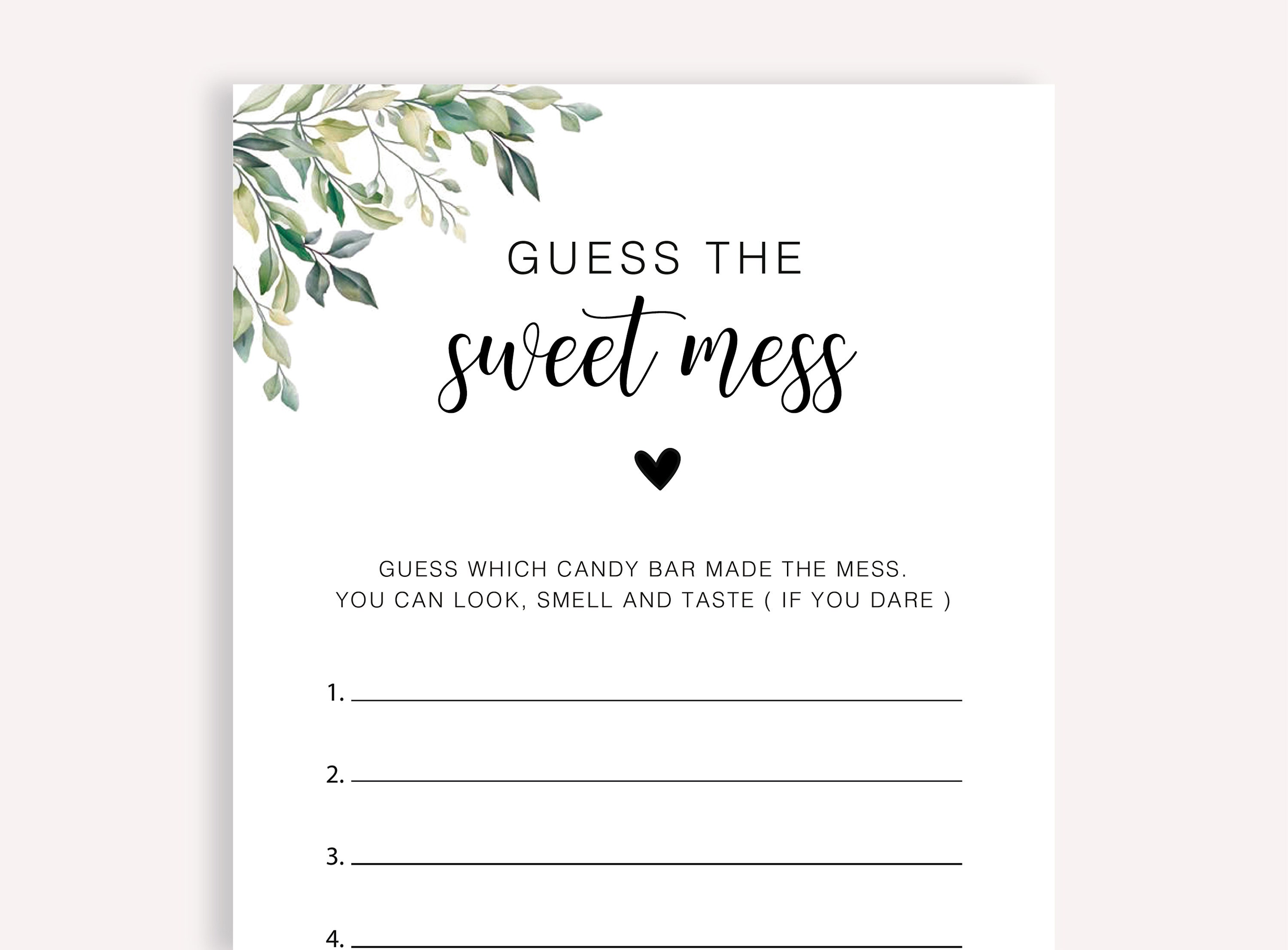 Modern Candy Bar Game Best Guess the Sweet Mess Baby Shower Game Printable Dirty Diaper Game Guess the Sweet Mess Baby Shower Game 50 FM Etsy Canada