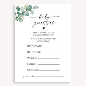Fälligkeitsdatum-Kalender-Spiel, Baby-Speise-Spiel, Babyparty Errate das Baby-Spiel, Minimalistisches Baby-Dusche-Spiel, Minimalistisches Baby-Rate-Karte, 40 FA
