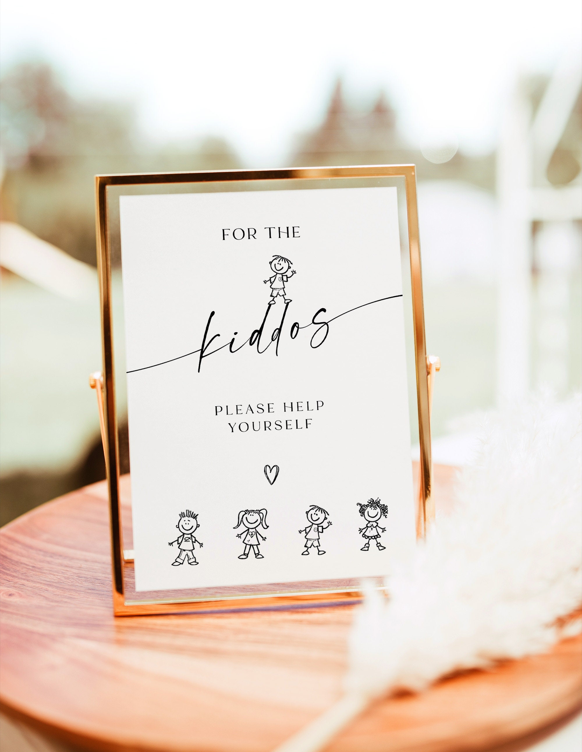 For the Kiddos Favors Sign, Modern Wedding Kids Menu Sign, Kids