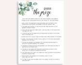 Pass the Prize Rhyme Game, Baby Shower Idea, Pass The Prize Poem Game, Printable Instant Download, Editable Baby Shower Template, 20 FM E