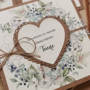 Einladung zur Taufe, Kommunion, Konfirmation, Hochzeit  - Winterkranz