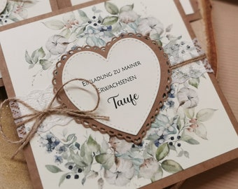 Einladung zur Taufe, Kommunion, Konfirmation, Hochzeit  - Winterkranz