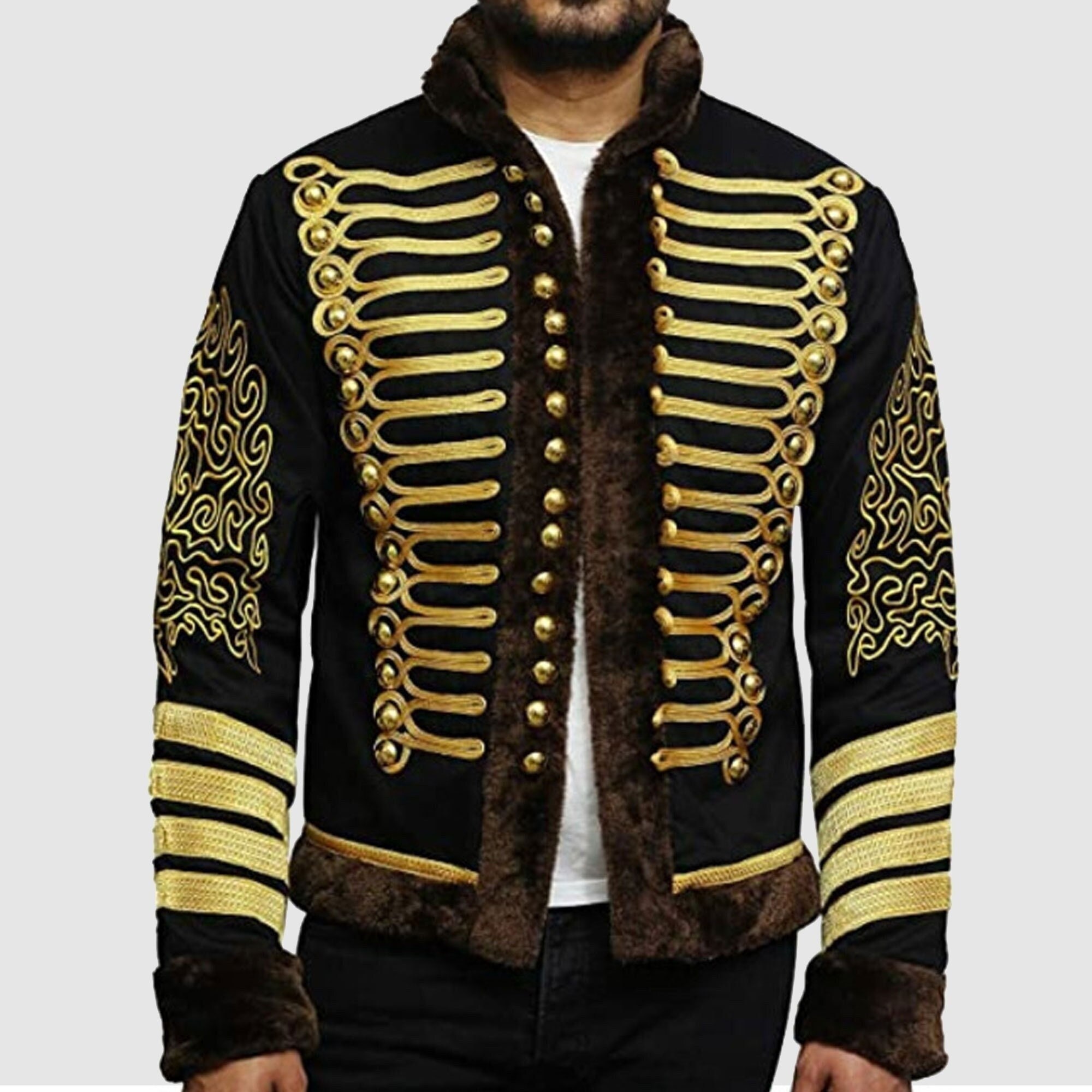 Men's Military Uniform Napoleonic Hussar Jacket Piping - Etsy