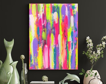 Abstract Painting I Acrylic Painting I Modern Art I Acrylic on Canvas I 30x40 I Neon I Bright Colors I Colorful