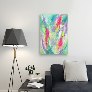 Abstract Painting I Acrylic Painting I Modern Art I Acrylic on Canvas I 40x60 I Colorful I Neon Colors I Purple I Turquoise I Yellow I Green