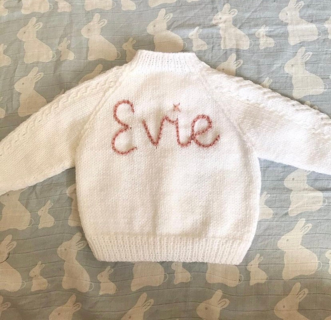 Hand Knitted Personalised Name Cardigans Etsy UK