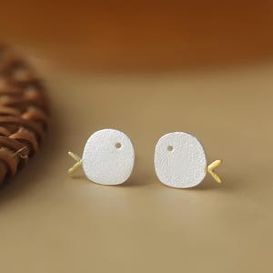 Sterling Silver Fish Earrings S925 Cute Fish Earring Cat Lover Gift for Mom Birthday Jewelry Valentine&#39;s Day Gift Christmas Gift