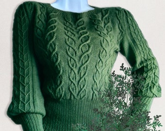 Forest Fairy - Knit Cabled Sweater Pattern (PDF File, English, Digital Download)