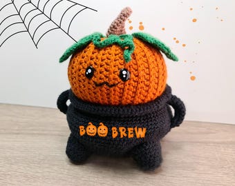 Boo Brew - Crochet Halloween Pumpkin Pattern: Witch Cauldron Amigurumi ( PDF File, English, Digital Download)