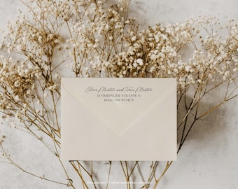 Adressstempel – Elegance | personalisierter Hochzeits-Stempel, Familien-Stempel | Holzstempel, ca. 60 x 20 mm