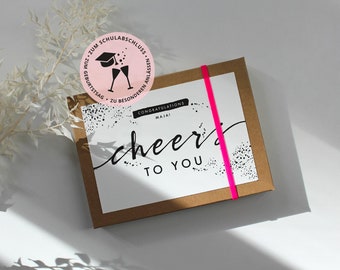 Gift box – Cheers to you | Congratulations card for a cash gift for graduation, birthday, master's degree, ... | approx. A5